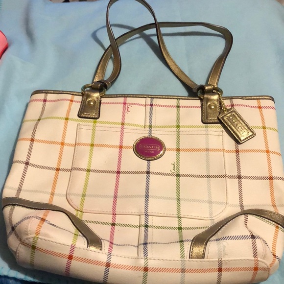 Coach Handbags - Coach Plaid Tote